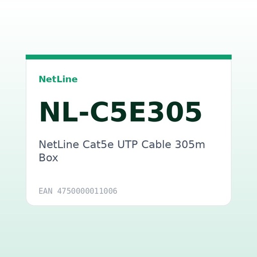 [NL-C5E305] NetLine Cat5e UTP Cable 305m Box
