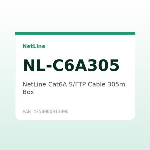 [NL-C6A305] NetLine Cat6A S/FTP Cable 305m Box