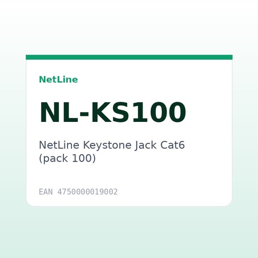 [NL-KS100] NetLine Keystone Jack Cat6 (pack 100)