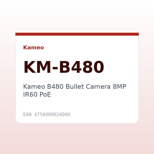 [KM-B480] Kameo B480 Bullet Camera 8MP IR60 PoE